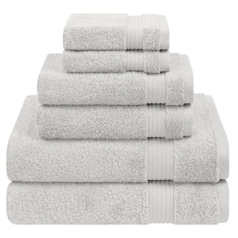 American Soft Linen -  Bekos 6 Piece Towel Set, 100%  Silver